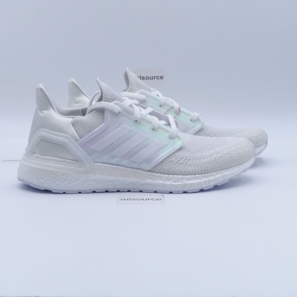 SLD NEW adidas Men's Ultraboost 20 Sparkling Shoes FW8721 White/Iridescent - Picture 3 of 7